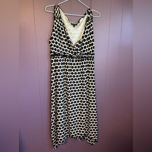 Max Edition Black & Cream Polka Dot Midi Dress – Size Large